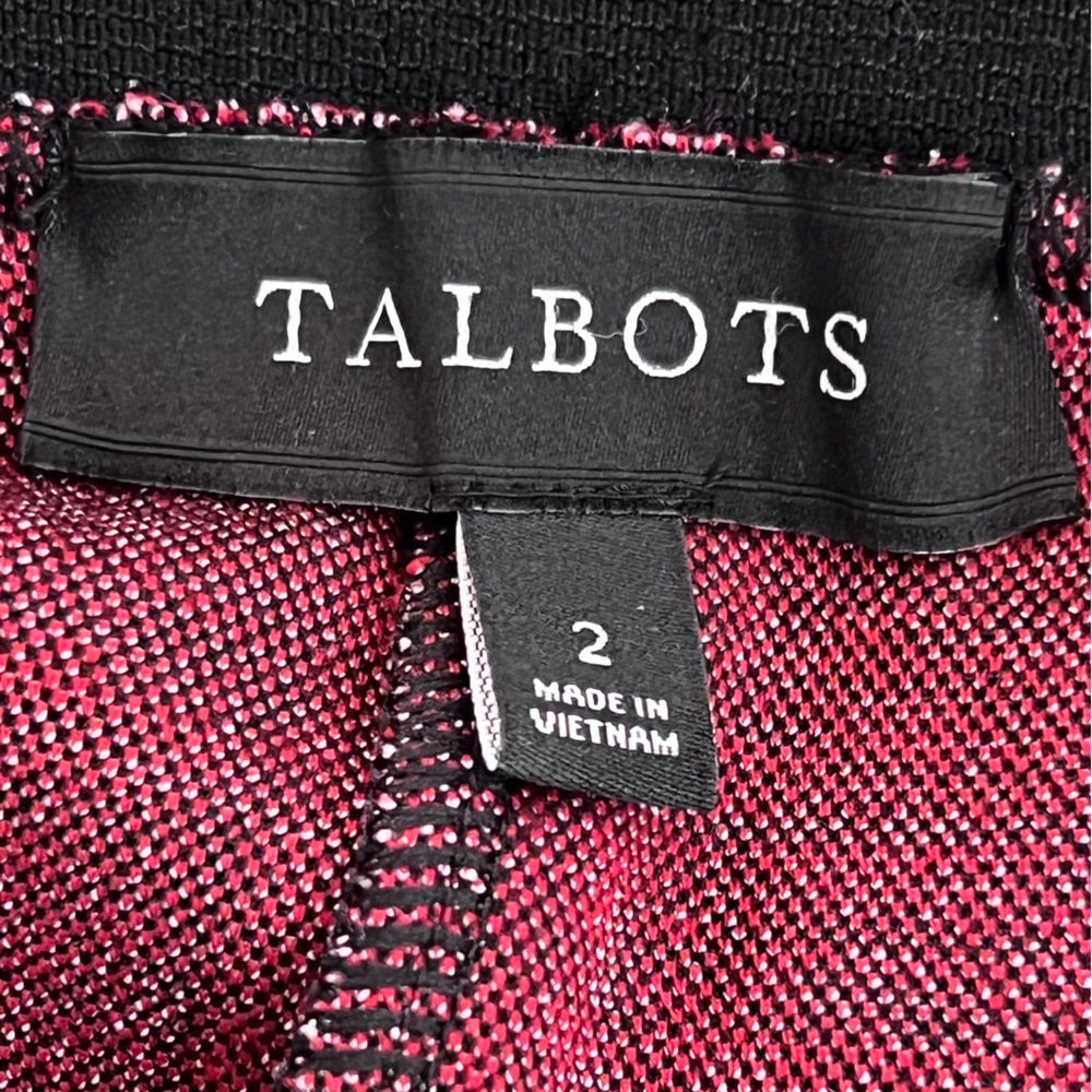 Talbots Red & Black Plaid Stretch Knit Straight Leg Pants Leggings Size 2 EUC - Picture 5 of 10